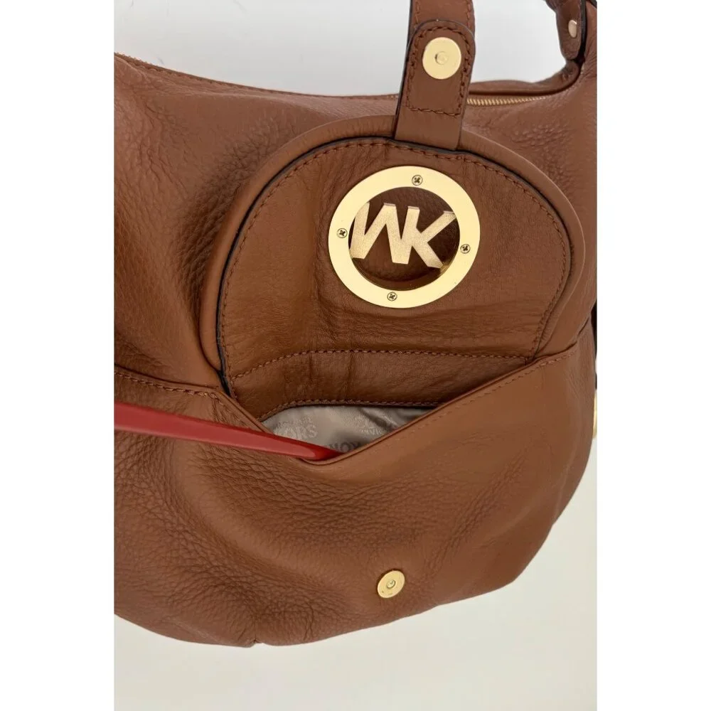 Michael Kors Pebbled Leather Bag Fulton Hobo Slouchy Boho Luxe Quiet Luxury - Picture 13 of 16
